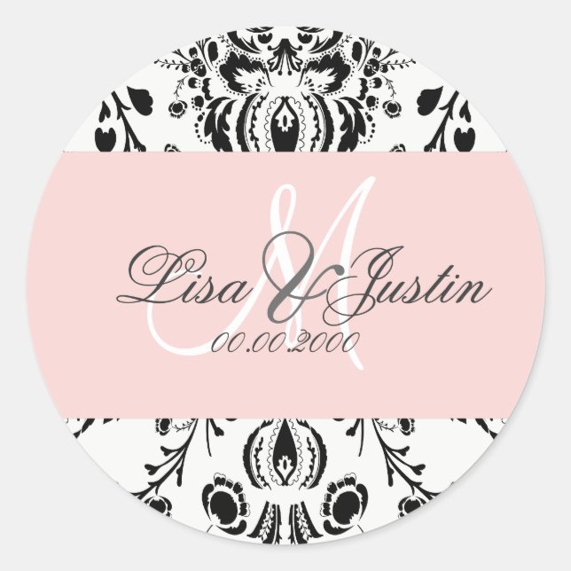 Sticker Rond PixDezines dolcé damask diy couleur (Devant)