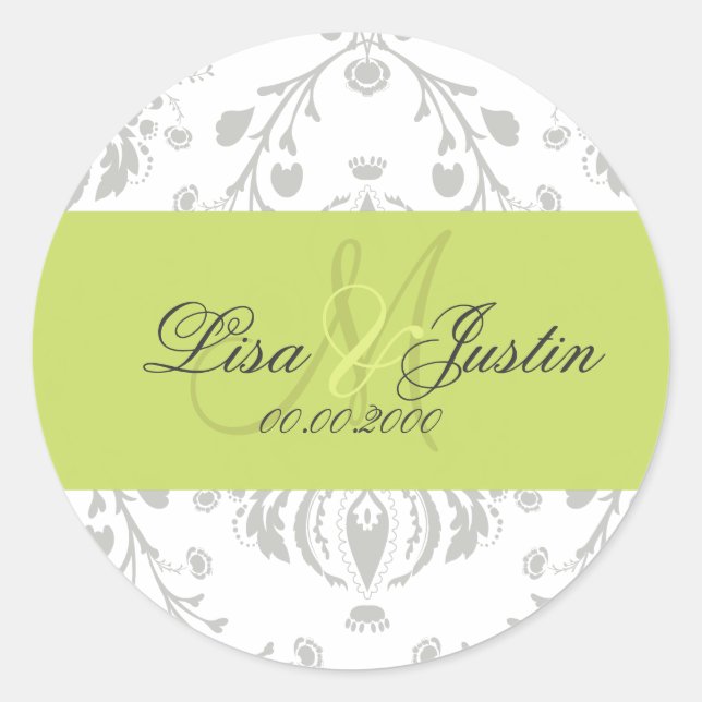 Sticker Rond PixDezines dolcé damask do-it-yourself couleur (Devant)