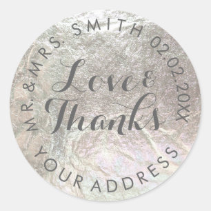 Sticker Rond PixDezines fausse feuille/argent/merci/do-it-yours