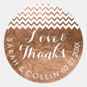 Sticker Rond PixDezines fausse feuille/cuivre/merci/texte DIY