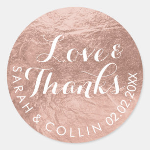 Sticker Rond PixDezines fausse feuille/Rose Gold/merci/do-it-yo