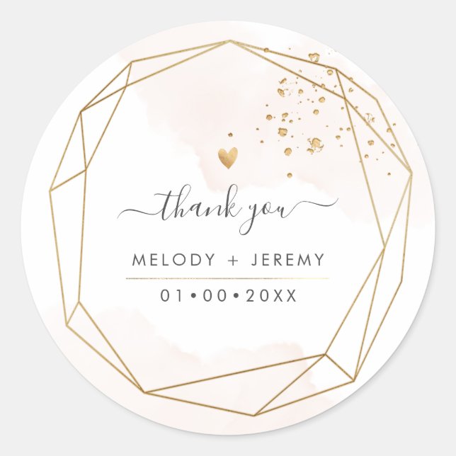 Sticker Rond PixDezines Faux Gold Gem Facet Frame (Devant)