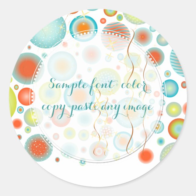 Sticker Rond PixDezines fêtes de Noël/DIYbackground (Devant)