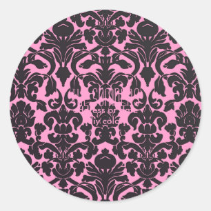 Sticker Rond PixDezines Flora Damask, do-it-yourself arrière -