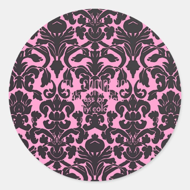 Sticker Rond PixDezines Flora Damask, do-it-yourself arrière -  (Devant)
