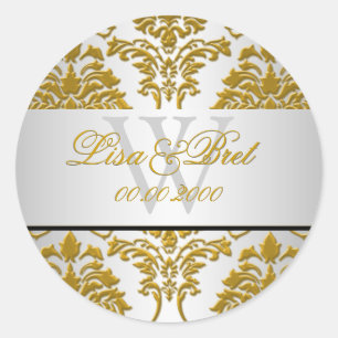 Sticker Rond PixDezines florentius damas/faux métallisé