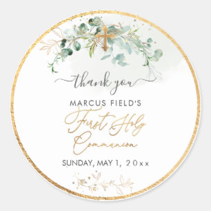 Sticker Rond PixDezines H2 Vert Eucalyptus Communion Sainte