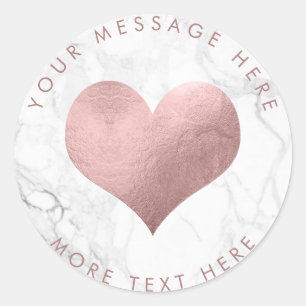 Sticker Rond PixDezines HEART FAUX ROSE OR+MARBLE