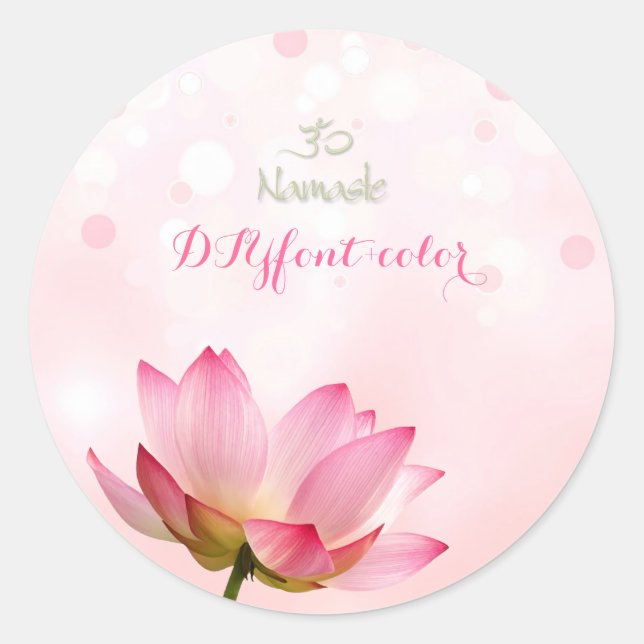Sticker Rond PixDezines lotus rose (Devant)