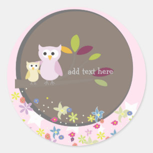 Sticker Rond PixDezines maman+bébé pour un baby shower