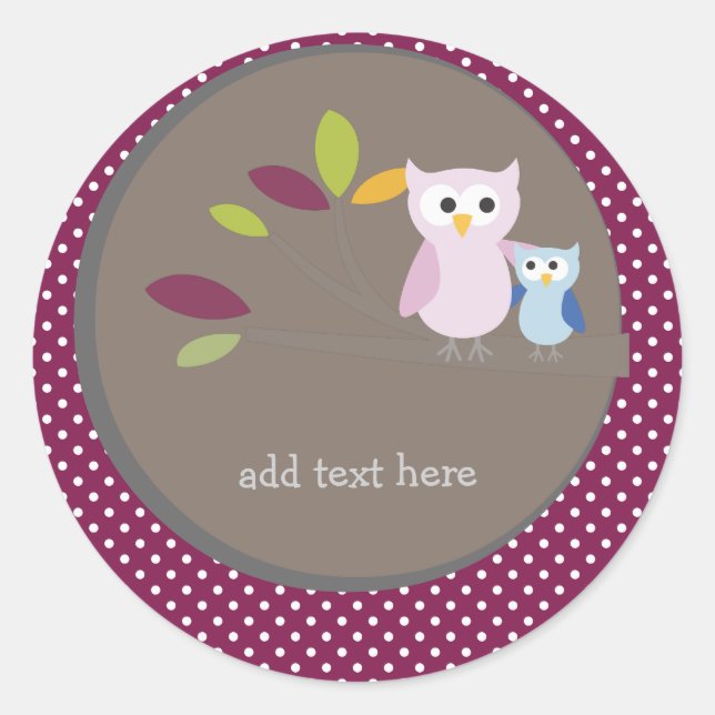 Sticker Rond PixDezines maman+bébé pour un baby shower (Devant)