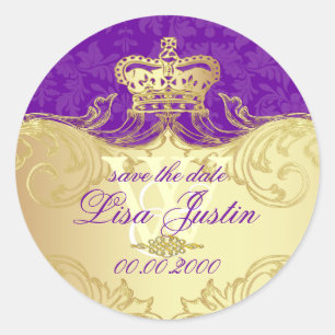 Sticker Rond PixDezines Marie Antoniette/DIY violet royal