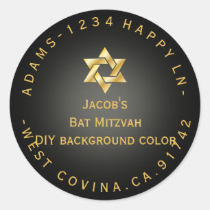 Sticker Rond PixDezines mitzvah adresse de retour/couleur do-it