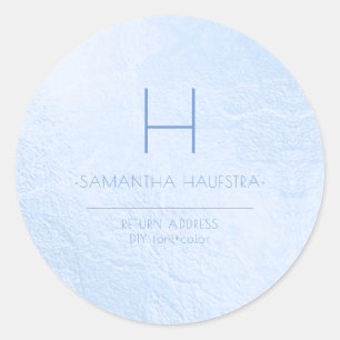 Sticker Rond PixDezines Monogram Iridescente Blue