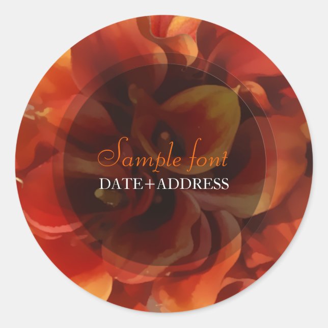 Sticker Rond PixDezines orange calla/do-it-yourself couleur arr (Devant)