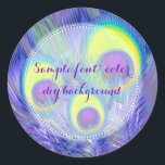 Sticker Rond PixDezines Peacock Feather/do-it-yourself couleur<br><div class="desc">PixDezines collants psychédéliques en plumes de paon. Tous les éléments sont modifiables. do-it-yourself couleur,  garniture,  polices et couleurs arrière - plans. Copyright © 2008-2016 PixDezines.com™ et PixDezines™ sur zazzle.com. Tous droits réservés.</div>