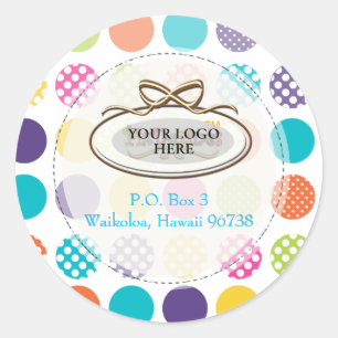 Sticker Rond PixDezines pois rétro/diy fond