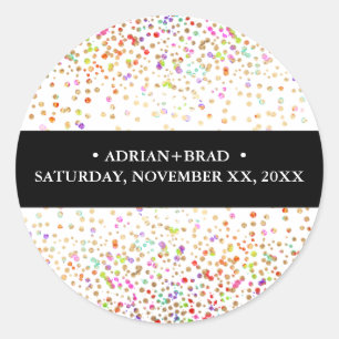 Sticker Rond PixDezines Rainbow Confetti