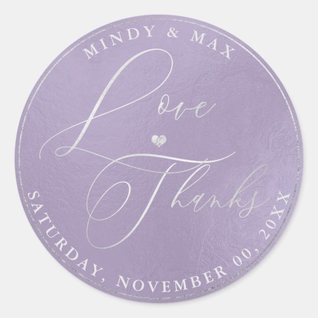 Sticker Rond PixDezines ROMANTIQUE ÉCRITURE LOVE+THANKS DIY COU (Devant)