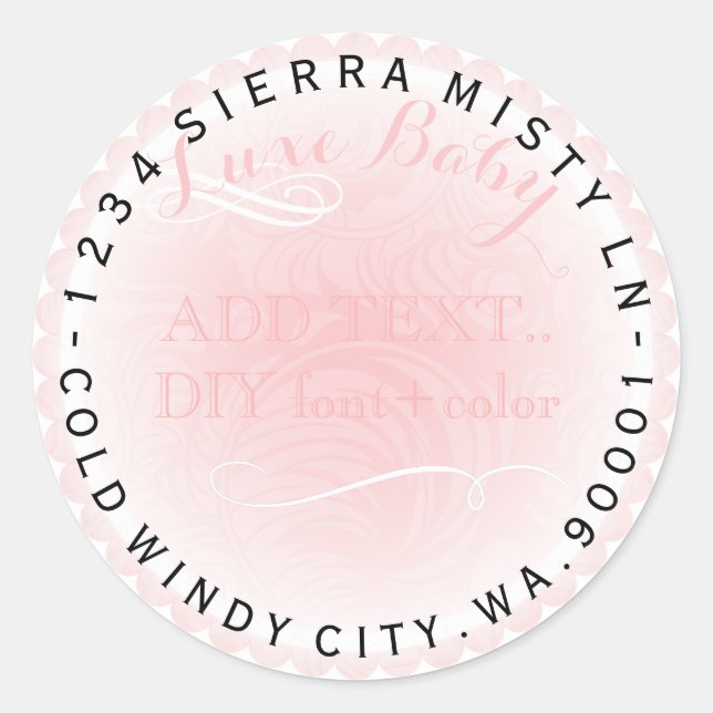 Sticker Rond PixDezines rose doillie avec des rouleaux (Devant)