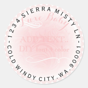 Sticker Rond PixDezines rose doillie avec des rouleaux