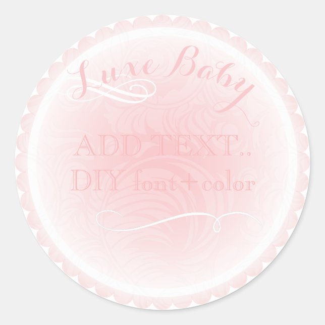 Sticker Rond PixDezines rose doillie avec des rouleaux (Devant)