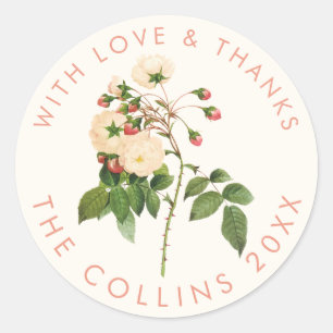 Sticker Rond PixDezines ROSES VINTAGES. NIVEA, Merci