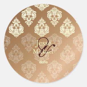 Sticker Rond PixDezines Rossellini Damask