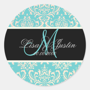 Sticker Rond PixDezines Rossi Damask, couleur personnalisée! ! 