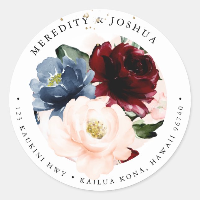 Sticker Rond PixDezines Sublime Dusty Bleu Bleu Brousse Bourgog (Devant)