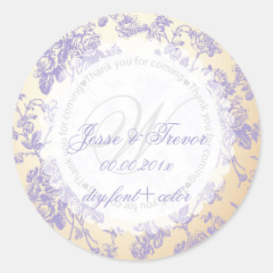 Sticker Rond PixDezines toile vintage/violet