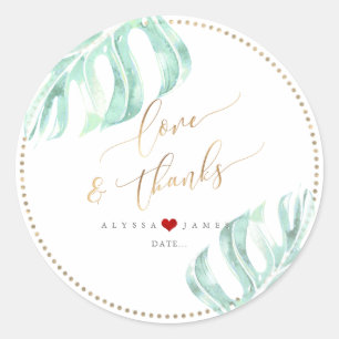 Sticker Rond PixDezines Verdure, Monstera Vert