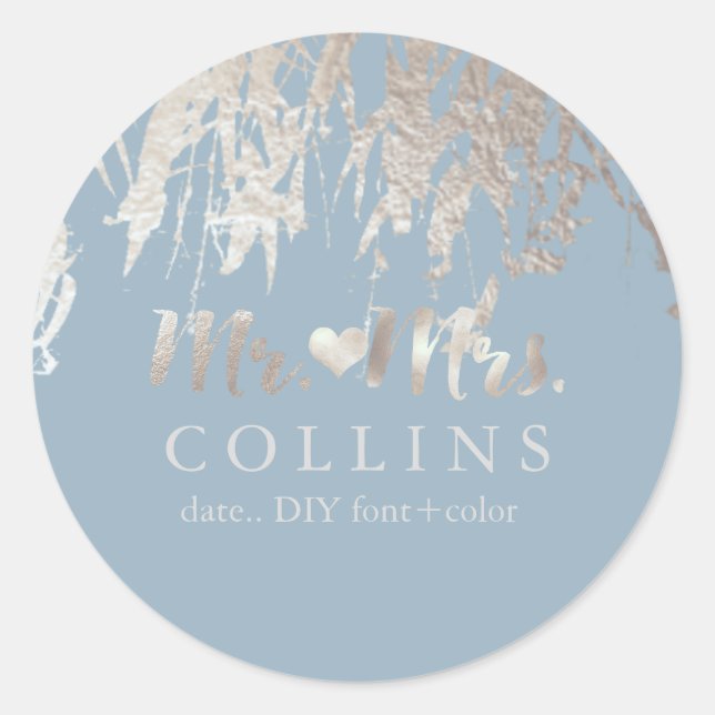 Sticker Rond PixDezines Willow/Faux Silver Foil/do-it-yourself  (Devant)