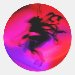Sticker Rond Pixie Danser en rose