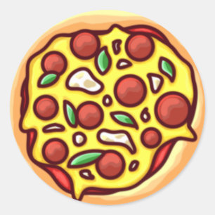Sticker rond pizza