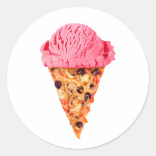 Sticker Rond Pizza à la crème glacée