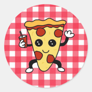 Sticker Rond Pizza Anniversaire Fête ou Pizza Parlor
