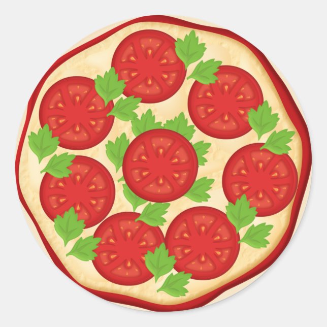 Sticker Rond Pizza aux tomates (Devant)