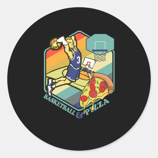 Sticker Rond Pizza Basketball (Devant)