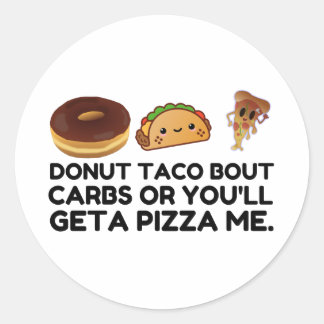Sticker Rond Pizza carbs Donut Taco