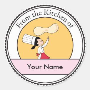 Sticker Rond Pizza Chef Art