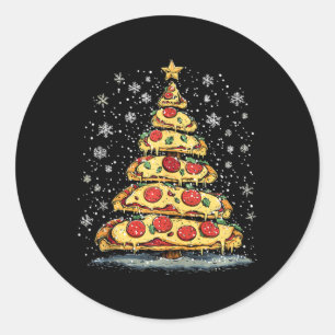 Sticker Rond Pizza Christmas Tree Restauration Rapide Noël Homm