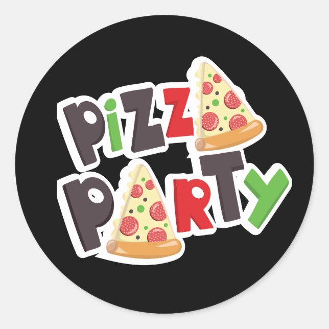 Sticker Rond pizza cool partie art (Devant)
