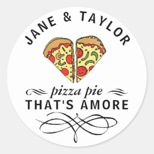 Sticker Rond Pizza d'amour personnalisée