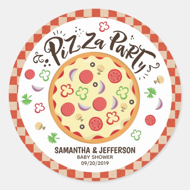 Sticker Rond Pizza De Style Moderne (Devant)