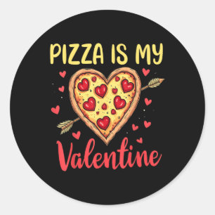 Sticker Rond Pizza Est Mon Valentin Valentines Jour Coeur Peppe