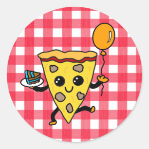Sticker Rond Pizza, fête d'anniversaire ou encore pizza Parlor