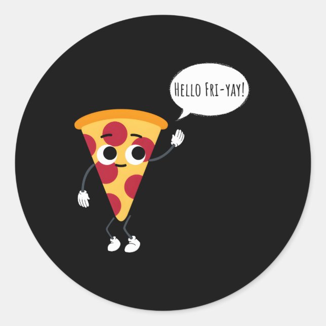 Sticker Rond Pizza Friday Pizza Parlor Shop (Devant)