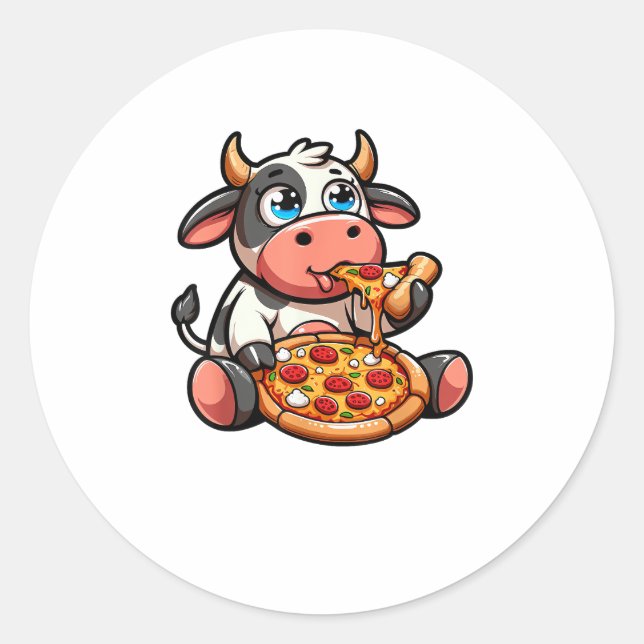 Sticker Rond Pizza Margherita Repas Aliments _5 (Devant)