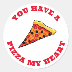 Sticker Rond Pizza mon coeur